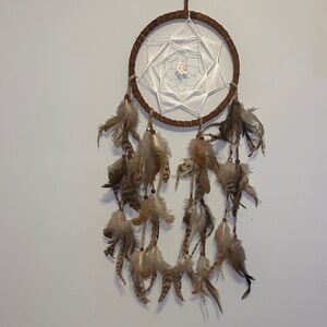 Brown and White Tulum Dreamcatcher Wall Decor